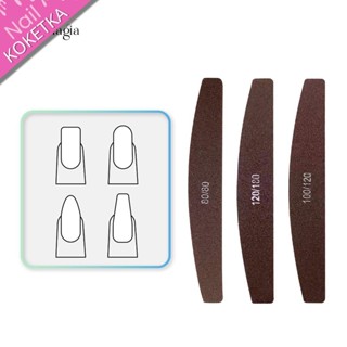  Dũa Móng Tay 3 Cấp Độ Nhám Lưng Cong Màu Nâu Đen Chuyên Dụng Làm Nail 
