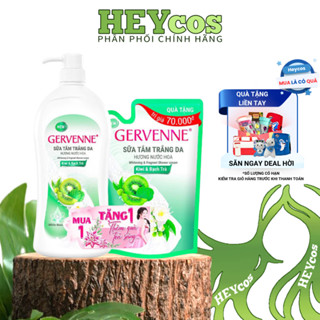   CHÍNH HÃNG  Sữa Tắm Gervenne Kiwi & Bạch Trà 900g - Trắng Da Lưu Hương Hương Nước Hoa 