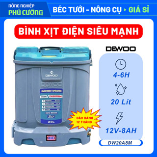  Bình xịt điện DEWOO DW20A8M bình xịt thuốc 1 bơm và 2 bơm có đảo thuốc bơm mạnh phun sương đều - Phú Cường 
