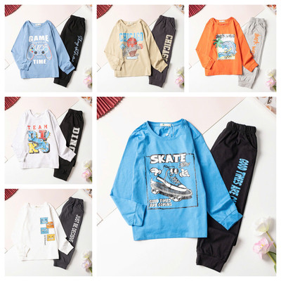Bộ cotton thu đông Bé trai túi hộp, Set quần áo thu đông LITIBABY size 8/16 tuổi