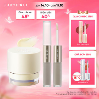 JUDYDOLL Combo Kem Tạo Khối Bắt Sáng & Kem Lót Dưỡng Ẩm Mịn Da Tự Nhiên Tiện Dụng