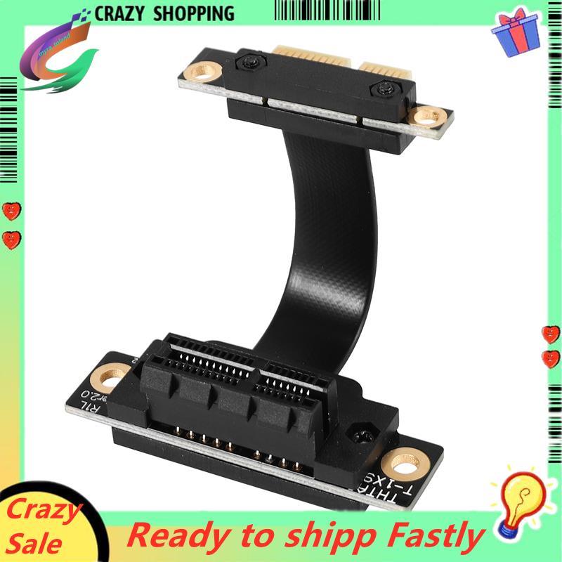 Cáp nâng PCIE X1 Dual 90 độ Góc phải PCIe 3.0 X1 sang X1 Cáp nối dài 8Gbps PCI Express 1X Riser Card