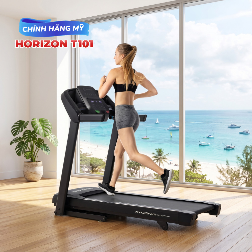 Horizon T101 - T202 Máy Chạy Bộ Điện Mỹ Gấp gọn kết nối đa ứng dụng thông minh