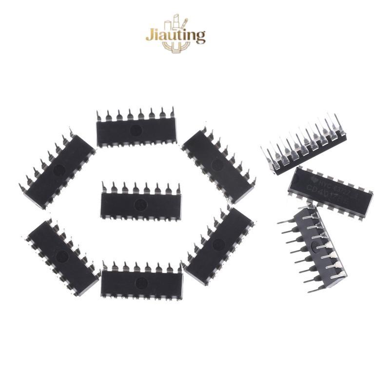 Jiauting 10 Chiếc CD4017BE 4017 CD4017 Bộ Chia Thập Kỷ IC Jiauting