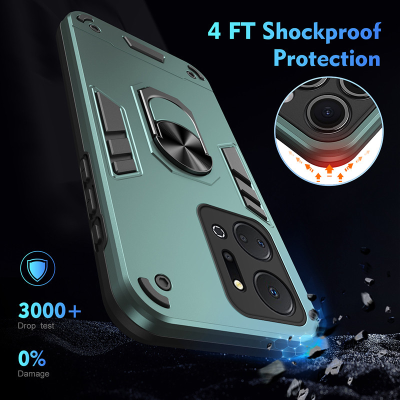 Dành Cho Honor X7 X7A A7B Vỏ Giáp Chống Sốc Cho Honor X7A Cho Honor X7B Xe Nhẫn Đứng Lưng Cứng Vỏ Đi