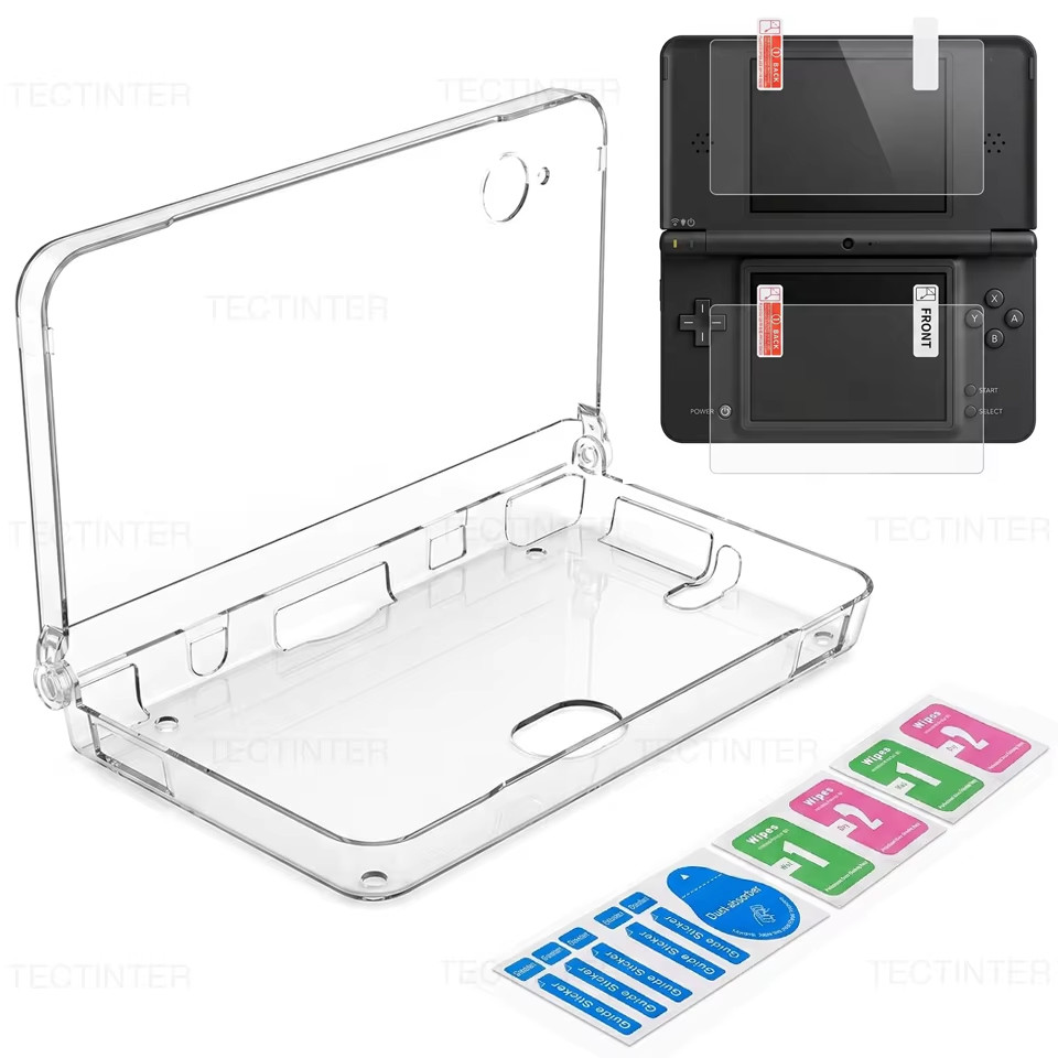 Pha Lê Trong Suốt + Bảo Vệ Màn Hình Cho DSI NDSi XL LL Console Vỏ Bảo Vệ PC Vỏ Da Trong Suốt & Phim 