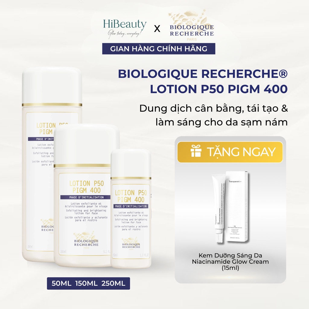 [Chính Hãng] Dung dịch cân bằng tái tạo, sáng da sạm nám BIOLOGIQUE RECHERCHE Lotion P50 PIGM 400