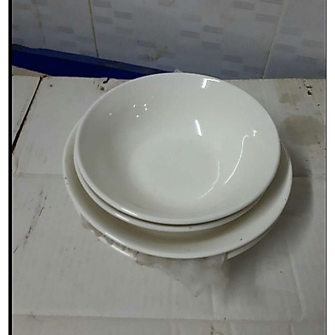 set 2 Tô sứ trắng loe 15 cm - 17,5cm