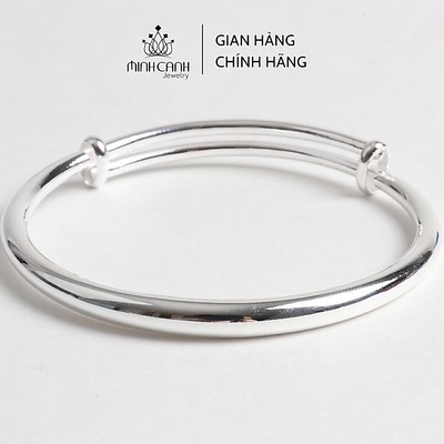 Lắc Bạc Tròn Trơn Khắc Tên Điều Chỉnh Được Size Cho Bé Từ 0 đến 5 Tuổi - Minh Canh Jewelry