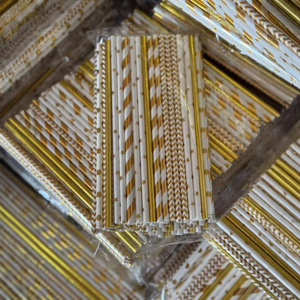Gilding Series Ống Hút Dùng Một Lần Bán Buôn Có Thể Phân Hủy Thân Thiện Với Môi Trường lazada25 Miến
