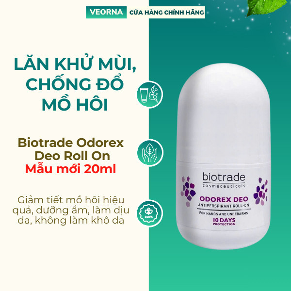 Lăn Khử Mùi, Chống Đổ Mồ Hôi Biotrade Odorex Deo Roll On 20ml và 40ml