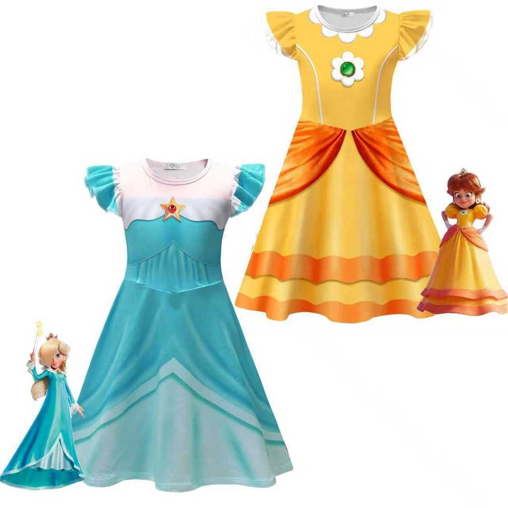 Váy bé gái cosplay nhân vật Super Mario Rosata Daisy