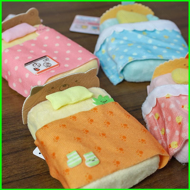 PS1 Sumikko gurashi Giường Mini Plushie Hoạt Hình Dễ Thương Ngủ Giường Cảnh Hiển Thị Phụ Kiện Túi Ch