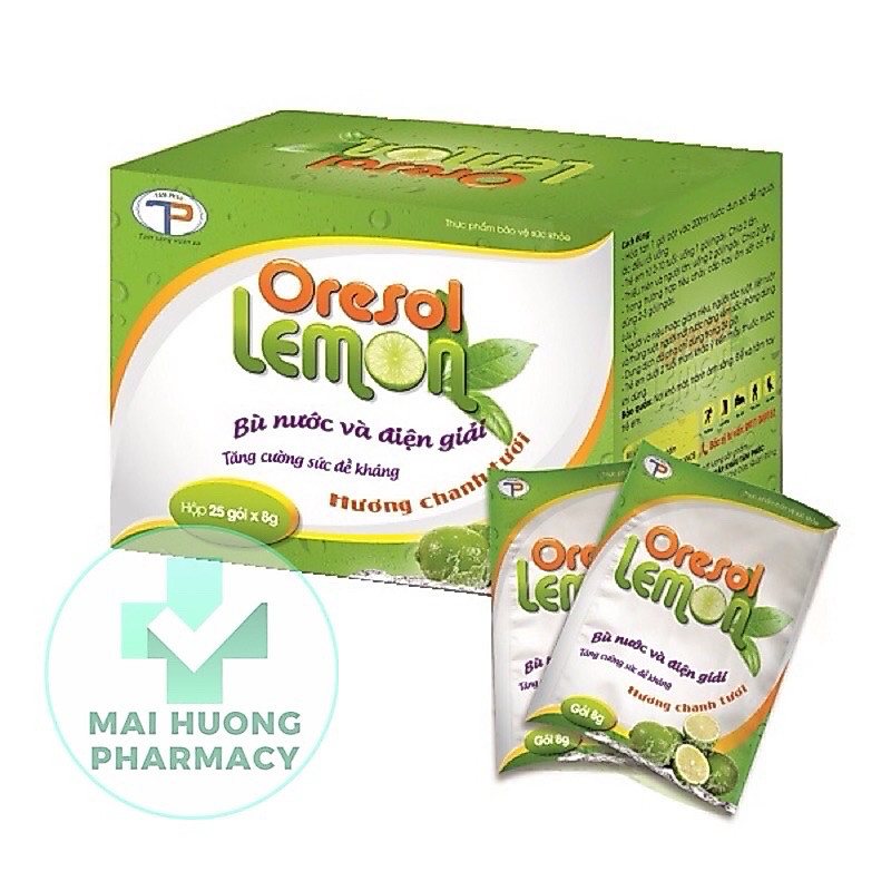 Oresol lemon bổ sung điện giải, chống mất nước khi cơ thể bị sốt, đi ngoài, vận động nặng ra nhiều m