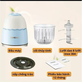 cối thuỷ tinh, trục dao, zoăng cao su máy xay samono mới