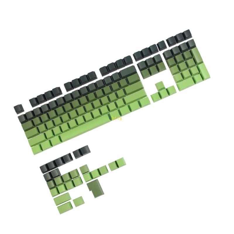 Btsg 135 Key PBT Backlit Keycaps gradient Green Keycaps Set Keycaps Double Shot OEM Profile Keycaps 