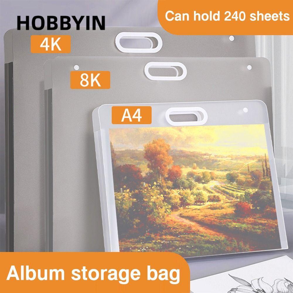 Thư mục tập tin HOBBYIN, Túi lưu trữ giấy vẽ tranh 4K / 8K / 16K A2 / A3 / A4, Túi đựng giấy di động
