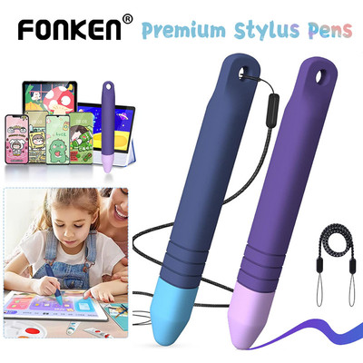 Fonken Kids Stylus Bút có dây buộc Màn hình cảm ứng đa năng Bút chì cảm ứng điện dung cho Pad Fire Kids