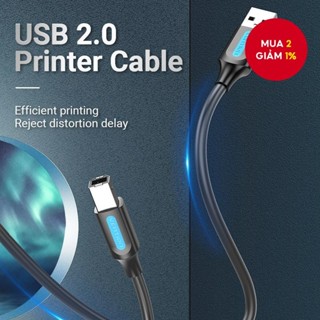Cáp máy in Vention 5M USB2.0 đực đến đực, ổn định cho máy in HP, Canon, Epson và máy quét.