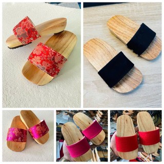   HOT   Guốc mộc trẻ em gỗ truyền thống – Dép gỗ đi chùa cho bé trai bé gái quai nhung nhựa dẻo VyskidKids 