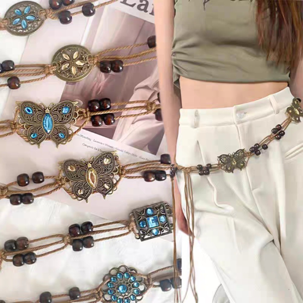 Thắt lưng bướm retro cho nữ với dây xích - phụ kiện thời trang