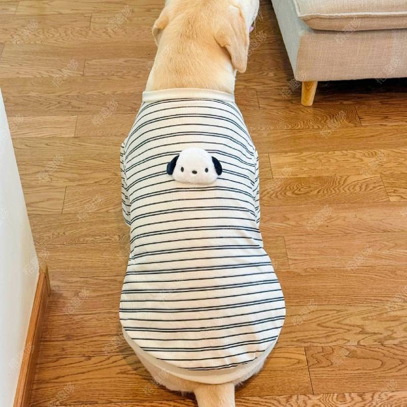 【Ready Stock】 Medium Large Dog Autumn and Winter Striped Clothes Cute Three-Dimensional Puppy round 