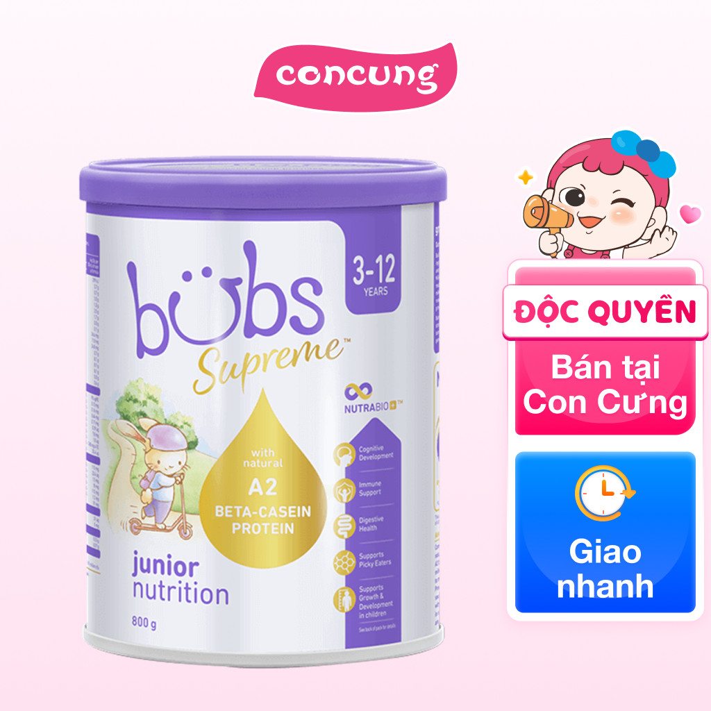 Sữa Bubs Supreme Junior Nutrition 800g (3-12 tuổi)