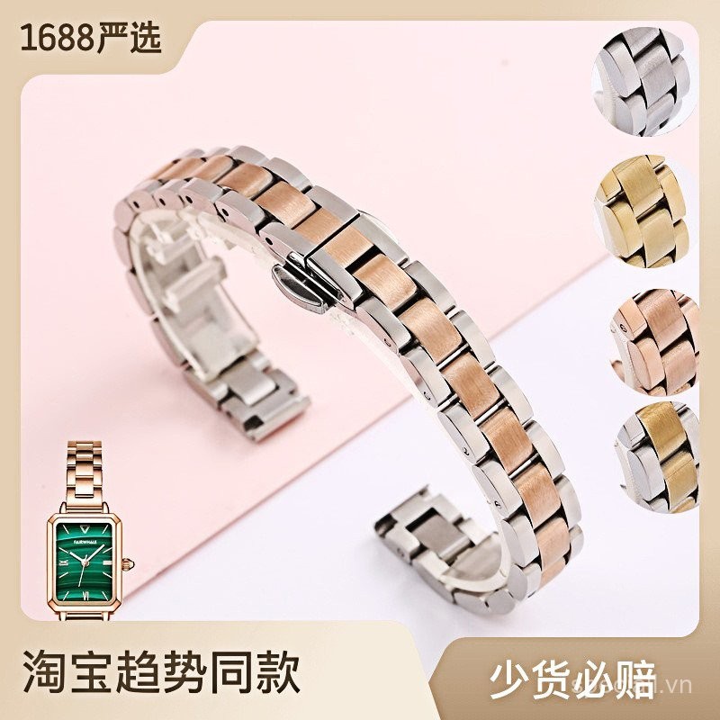 Dây đeo đồng hồ khóa bướm 3 lớp bằng thép không gỉ cho iWatch, Đồng hồ nhỏ màu xanh lá cây, Dây 10mm / 12mm / 14mm / 16mm / 18mm / 20mm / 22mm