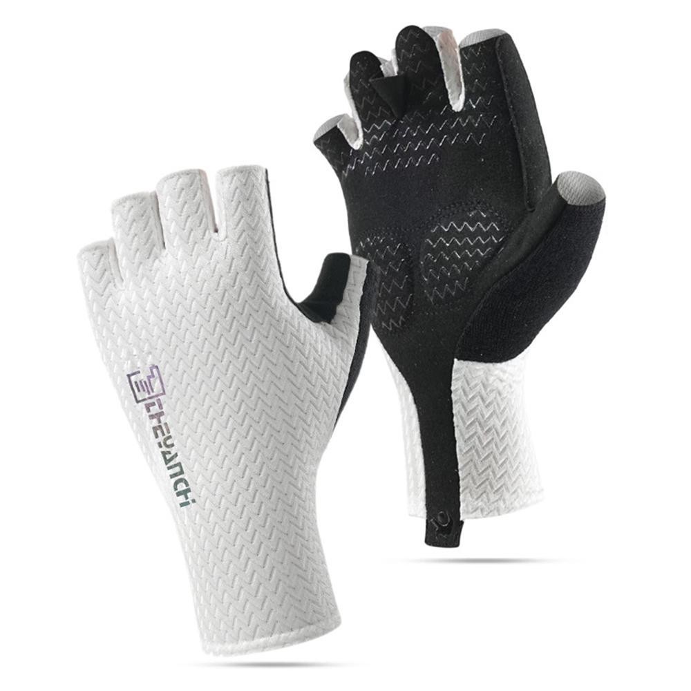 Highway Riding Half-finger Gloves Motorcycle Sunscreen Mesh Breathable High Elastic Shock