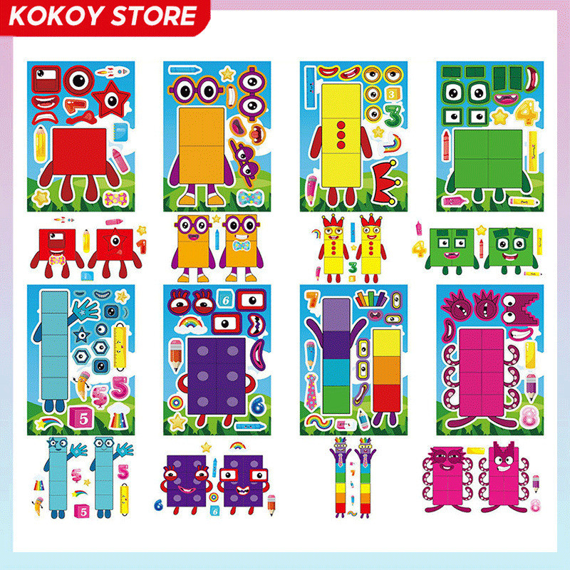 Mới Numberblocks Dễ Thương 8 Chiếc Kỹ Thuật Số Cho Trẻ Em Hoạt Hình Khối Xây Dựng Tương Tác Xếp Hình