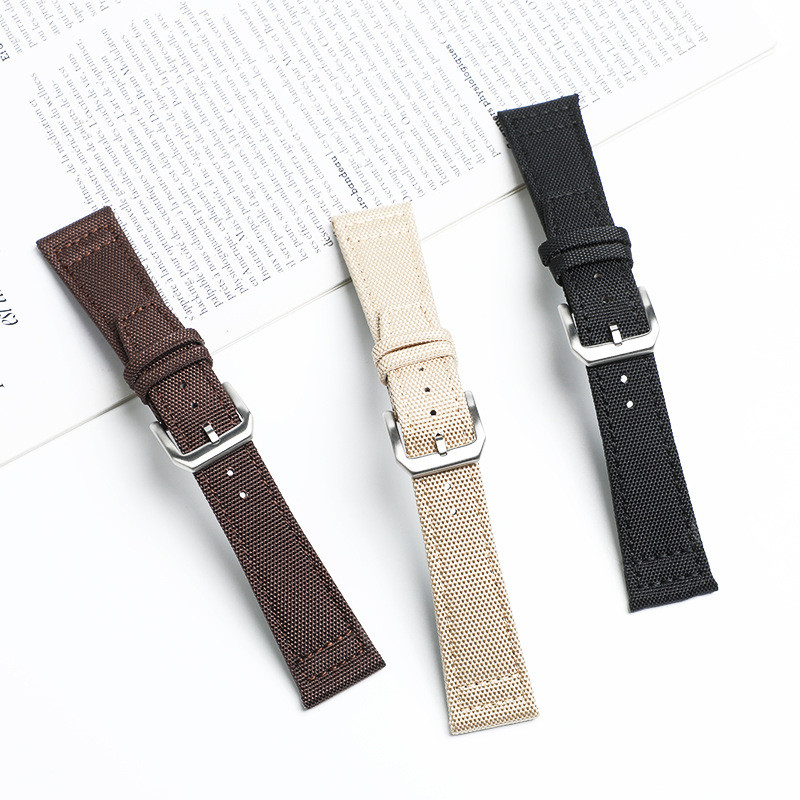 Dây đeo đồng hồ bằng da Nylon thẳng 20 / 21 / 22mm Tương thích với dòng IW Little Prince Pilot
