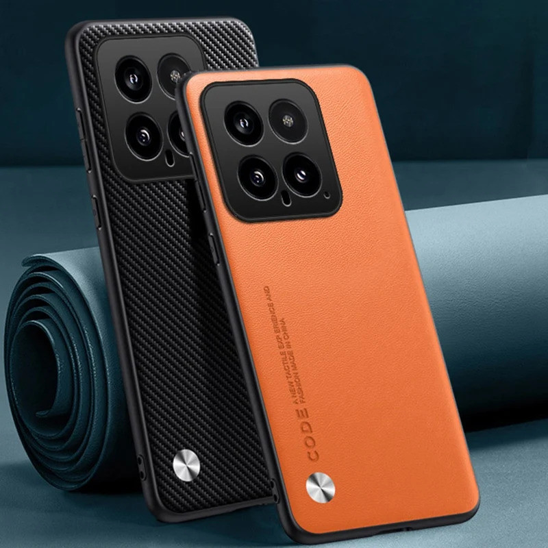 Ốp Da PU Sang Trọng Cho Xiaomi Mi 14 Pro Mi14 Ốp Lưng Silicon Mờ Bảo Vệ Toàn Diện Ốp lưng Xiaomi 14 