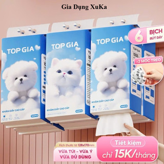   Mua 6 Tặng 10  Khăn Giấy Rút Treo Tường TopGia 4 Lớp Bịch 1000 Tờ Mềm Mại Bền Dai 