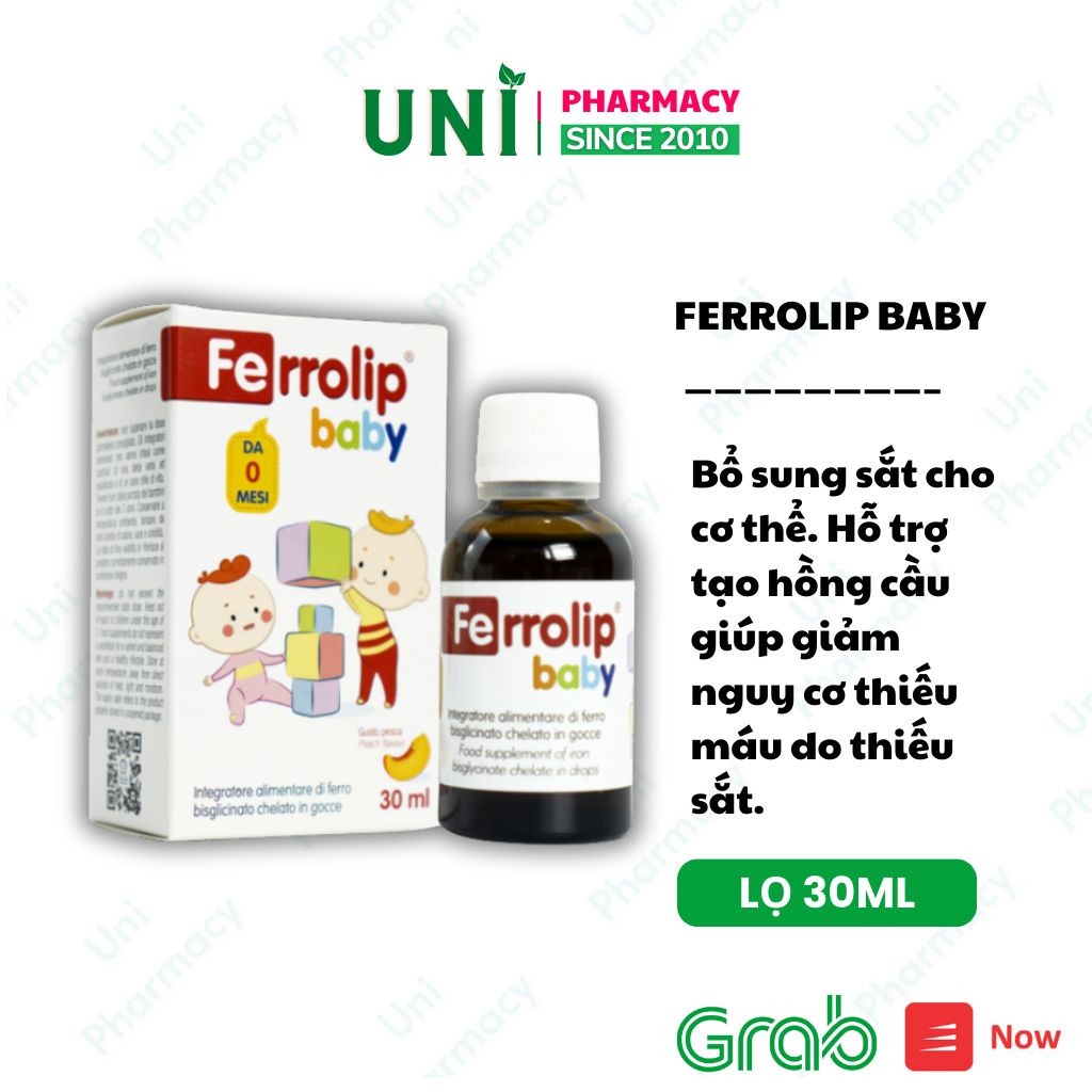 Ferrolip baby bổ sung sắt cho cơ thể (Lọ 30ml) Thực phẩm bảo vệ sức khỏe Ferrolip baby bổ sung