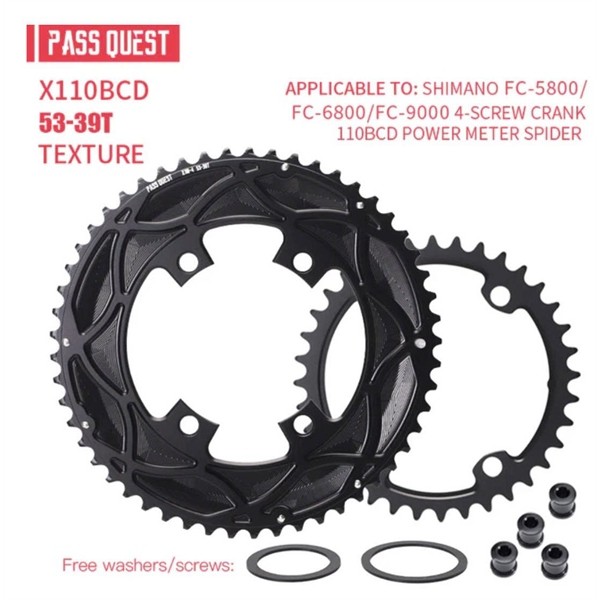 Đĩa PassQuest X110 110BCD 2X X110BCD Sprocket Crankshaft set Road bike Gravel bike 11-12S (xcadey po