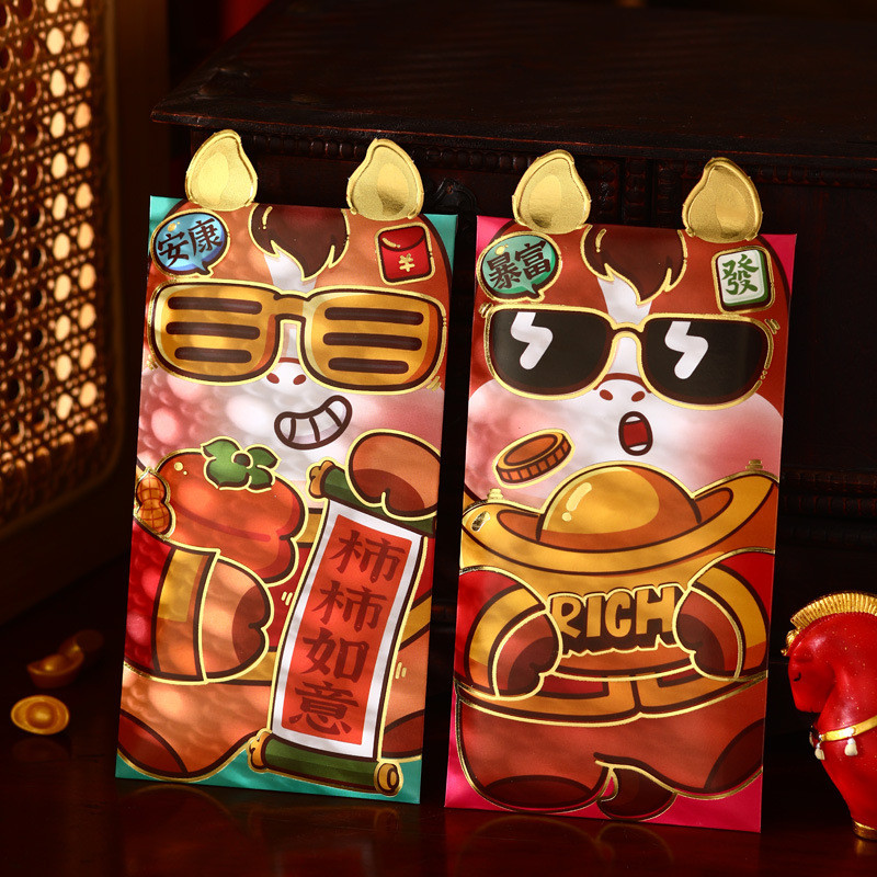 SET Combo 6 Bao lì xì Tết 2026 Ất Tỵ nắp ngang, đứng 3D hot trend, phong bì lixi đỏ đẹp độc đáo