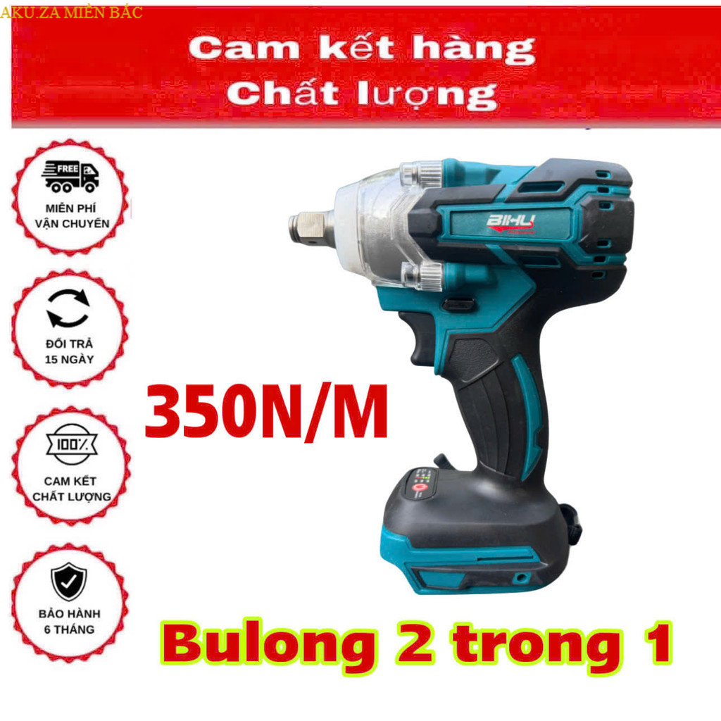 Thân máy siết bulong  BIHU HÃNG Makita 3 tốc độ không chổi than, đầu 2 trong 1 AKUZA MIỀN BẮC
