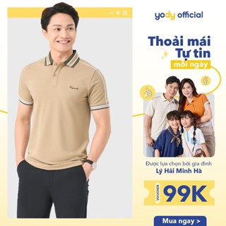 Áo polo nam phối cổ và tay thể thao năng động thanh lịch sang trọng thương hiệu YODY MCPO25A480