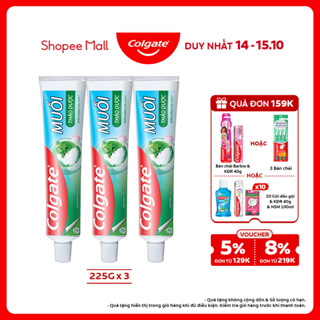 Bộ 3 Kem Đánh Răng Colgate Herbal Salt Muối Thảo Dược bảo vệ răng và nướu tối ưu 225g/tuýp