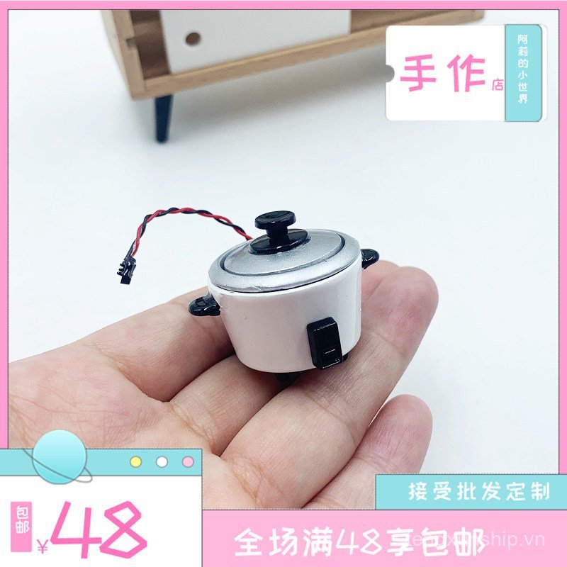 1: 12 Nhà Búp Bê Nhà Búp Bê Shiwan Cảnh Nhà Chơi Đồ Chơi Mô Phỏng Nồi Cơm Mini Mô Hình Cũ ZNWY