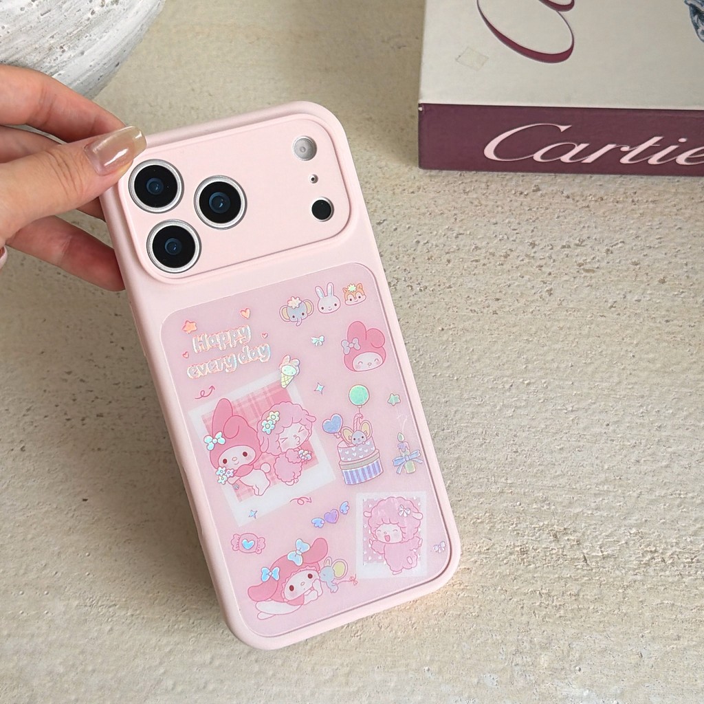 Ốp điện thoại TPU màu hồng mạ vàng My Melody Sheep cho Apple IPhone 17 16 15 Pro Max