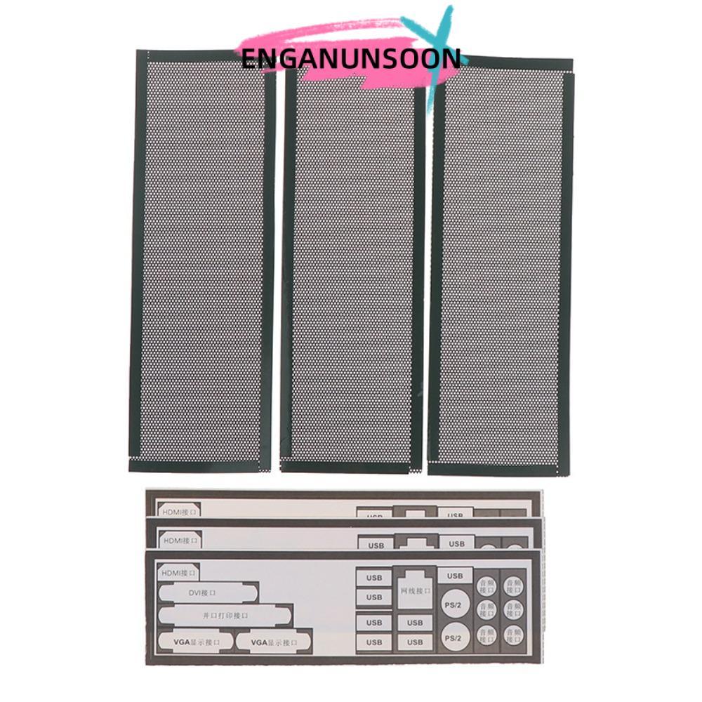 ENGANUNSOON 3 Tấm sau I / O, Vách ngăn bo mạch chủ màu đen PVC, Ổn định DIY Shield Desktop PC Build