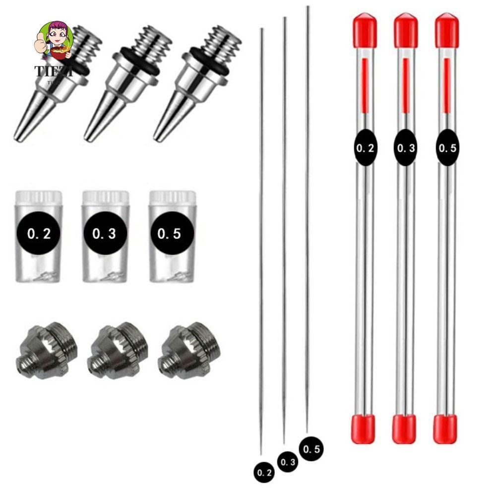 TIEZI Airbrush Dụng cụ sơn phun kim 0,2mm / 0,3mm / 0,5mm Nắp phun Phụ kiện phun Vòi phun kim phun c