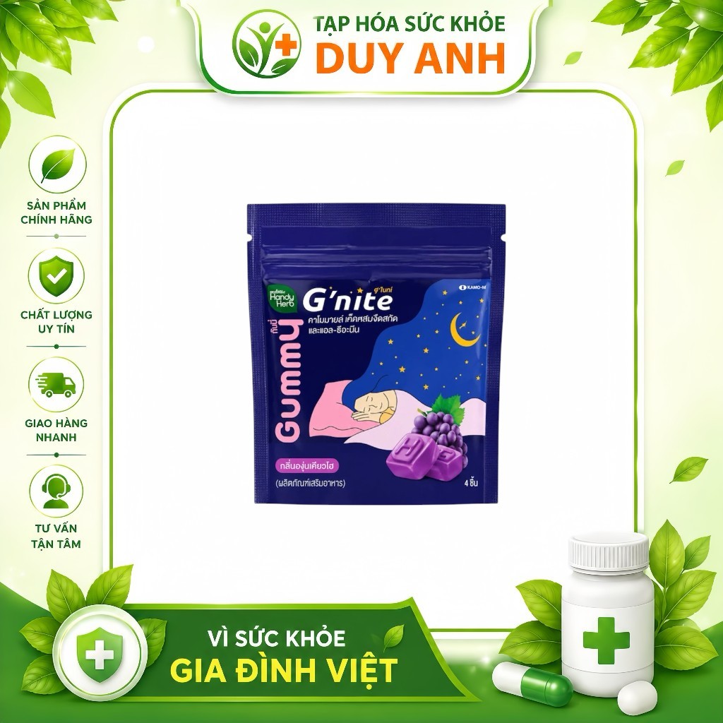 G'NITE GUMMY – KẸO DẺO HỖ TRỢ GIẤC NGỦ NGON HƯƠNG NHO KYOHO
