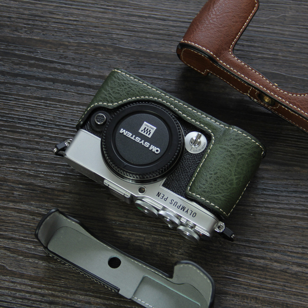 Thích hợp cho túi đựng máy ảnh Olympus E-P7 Vỏ da ep7 Base Half Case Vỏ bảo vệ cổ điển