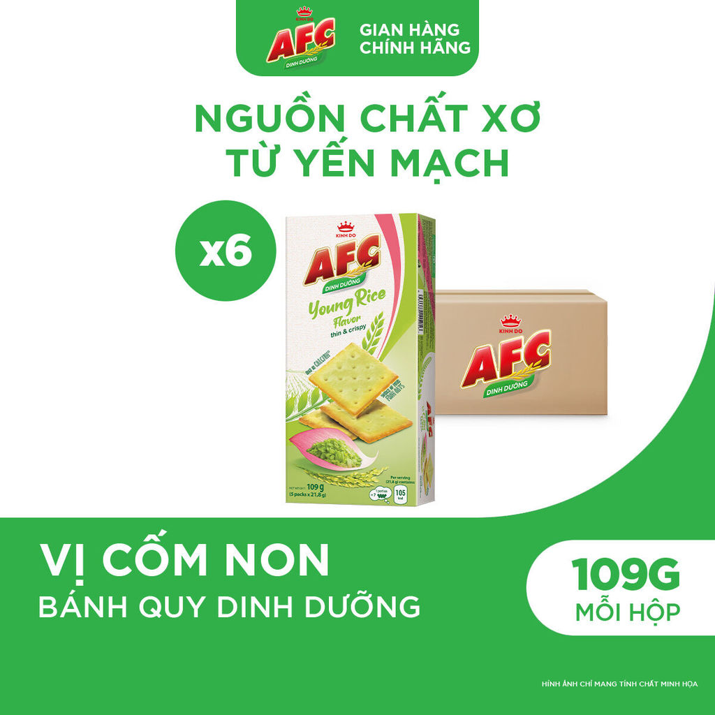 Combo 6 Hộp Bánh Quy Dinh Dưỡng AFC Vị Cốm Non 109g