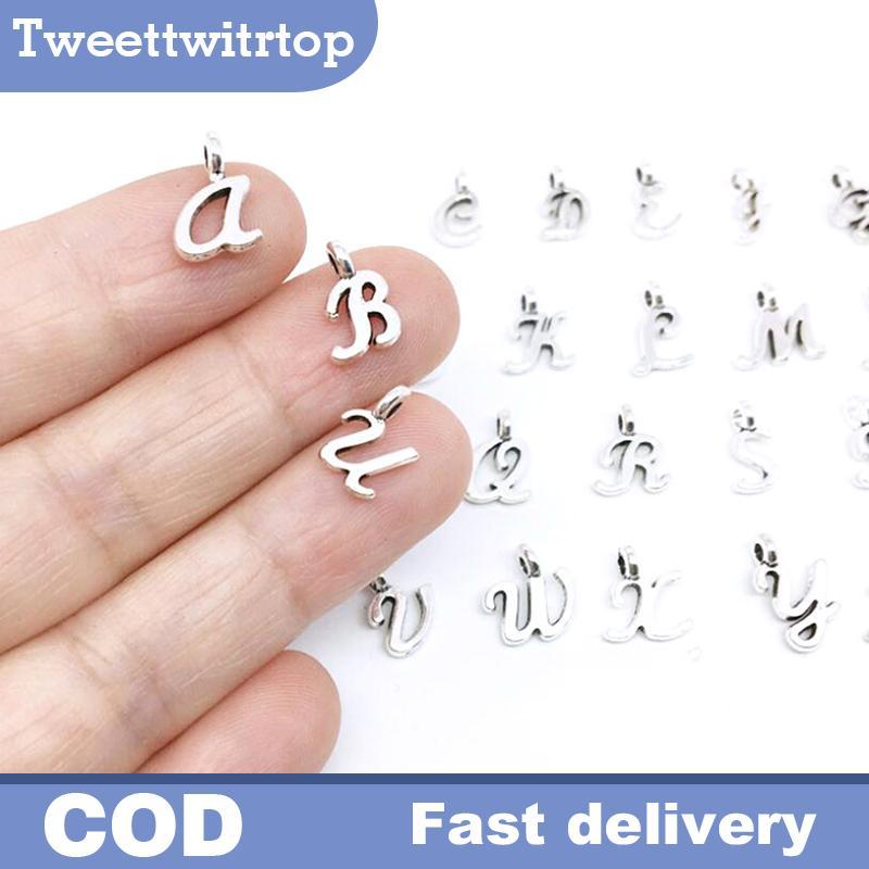 TRTOP 26 Cái 26 Bảng Chữ Cái Tiếng Anh Chữ Cái Quyến Rũ Mặt Dây DIY Handmade Trang Sức Thủ Công VN