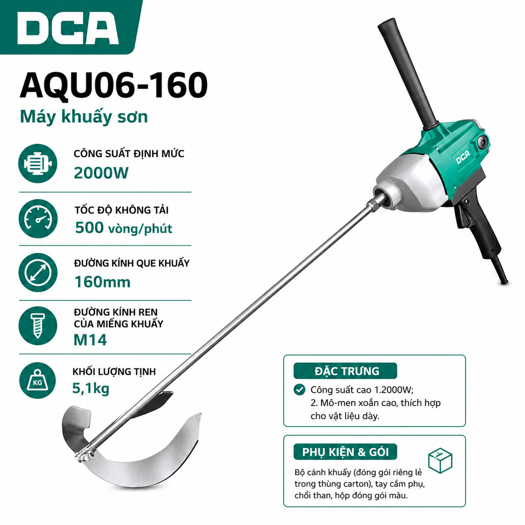 2000W Máy trộn sơn DCA AQU06-160