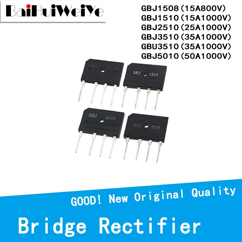 5 CÁI GBJ3510 GBJ1508 GBJ1510 GBJ2510 GBBU3510 GBJ5010 Cầu Chỉnh Lưu Lò Điện Từ Phẳng