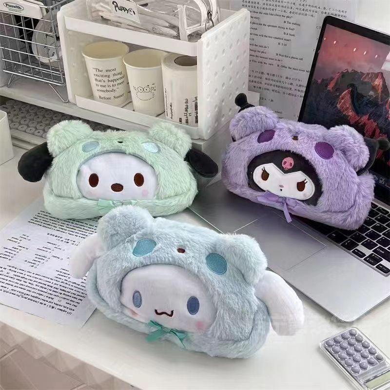 Hộp đựng bút chì Sanrio Kawaii Kuromi Cinnamoroll Melody Kawaii Dung tích lớn Túi đựng bút sang trọn